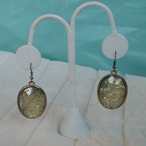 Vintage gold foil drop earrings